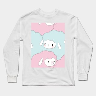 Sheep Pattern Illustration Long Sleeve T-Shirt